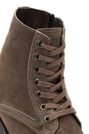 Men's Brown Lace-Up Suede Leather Casual Boots | Derimod Men's Brown Lace-Up Suede Leather Casual Boots | Derimod