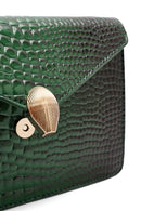 Women's Green Long Strap Crocodile Crossbody Bag | Derimod Women's Green Long Strap Crocodile Crossbody Bag | Derimod