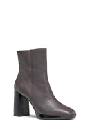Geox Kadın Gri Teulada Fermuarlı Kalın Topuklu Deri Bot | Derimod Geox Kadın Gri Teulada Fermuarlı Kalın Topuklu Deri Bot | Derimod