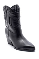 Women's Leather Heeled Cowboy Boots | Derimod Women's Leather Heeled Cowboy Boots | Derimod