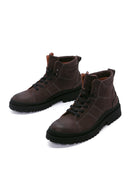 Men's Anthracite Nubuck Leather Boots | Derimod Men's Anthracite Nubuck Leather Boots | Derimod