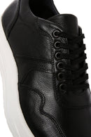 Men's Black Lace-up Thick-Sole Leather Sneaker | Derimod Men's Black Lace-up Thick-Sole Leather Sneaker | Derimod
