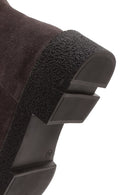 Women's Mink Thick Soled Zippered Suede Leather Casual Boots | Derimod Women's Mink Thick Soled Zippered Suede Leather Casual Boots | Derimod