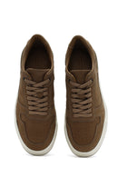 Men's Beige Lace-Up Nubuck Leather Sneaker | Derimod Men's Beige Lace-Up Nubuck Leather Sneaker | Derimod