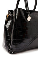 Kadın Siyah Uzun Askılı Kroko Kol Çantası | Derimod Kadın Siyah Uzun Askılı Kroko Kol Çantası | Derimod