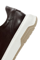 Erkek Kahverengi Kalın Tabanlı Bağcıklı Deri Sneaker | Derimod Erkek Kahverengi Kalın Tabanlı Bağcıklı Deri Sneaker | Derimod