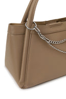 Woman Mink Long-Strap Charmed Shoulder Bag | Derimod Woman Mink Long-Strap Charmed Shoulder Bag | Derimod