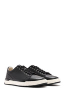 Erkek Siyah Bağcıklı Deri Sneaker | Derimod Erkek Siyah Bağcıklı Deri Sneaker | Derimod