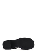Women's Black Ankle Strap Thick Heel Leather Sandals | Derimod Women's Black Ankle Strap Thick Heel Leather Sandals | Derimod
