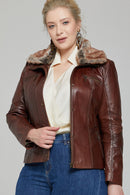 Rebecca Kadın Deri Ceket | Derimod Rebecca Kadın Deri Ceket | Derimod