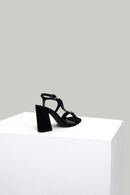 Nubuck Women's Heeled Sandals | Derimod Nubuck Women's Heeled Sandals | Derimod