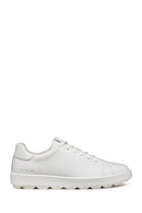 Geox Men's White Spherica Ecub Lace-Up Leather Sneaker | Derimod Geox Men's White Spherica Ecub Lace-Up Leather Sneaker | Derimod