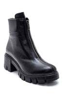 Women's Zipper Detailed Thick-Sole Heeled Boots | Derimod Women's Zipper Detailed Thick-Sole Heeled Boots | Derimod
