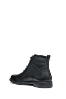 Geox Men's Black Terence Lace-Up Leather Combat Boots | Derimod Geox Men's Black Terence Lace-Up Leather Combat Boots | Derimod