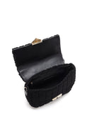 Women's Black Plush Crossbody Bag | Derimod Women's Black Plush Crossbody Bag | Derimod