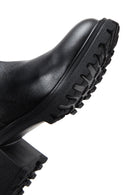 Women's Black Leather Zippered Heeled Boots | Derimod Women's Black Leather Zippered Heeled Boots | Derimod