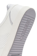 Geox Women's White Blomiee Lace-Up Leather Sneaker | Derimod Geox Women's White Blomiee Lace-Up Leather Sneaker | Derimod