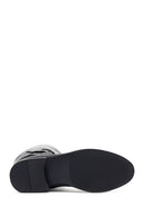 Woman Black Zippered Leather Boot | Derimod Woman Black Zippered Leather Boot | Derimod