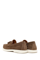 Erkek Bej Püsküllü Süet Deri Casual Loafer | Derimod Erkek Bej Püsküllü Süet Deri Casual Loafer | Derimod