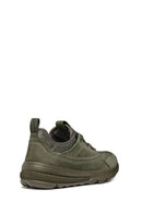 Geox Men's Khaki Spherica Lace-Up Leather Sneakers | Derimod Geox Men's Khaki Spherica Lace-Up Leather Sneakers | Derimod