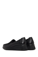 Woman Black Stone-Detail Wedge Heel Leather Comfort Shoes | Derimod Woman Black Stone-Detail Wedge Heel Leather Comfort Shoes | Derimod