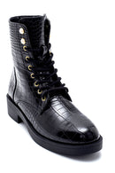 Women's Crocodile Patterned Boots | Derimod Women's Crocodile Patterned Boots | Derimod