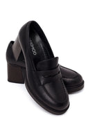 Kadın Siyah Kalın Topuklu Deri Maskülen Loafer | Derimod Kadın Siyah Kalın Topuklu Deri Maskülen Loafer | Derimod