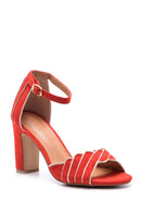 Women's Suede Ankle Strap Heeled Shoes | Derimod Women's Suede Ankle Strap Heeled Shoes | Derimod