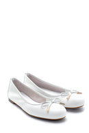 Women's Leather Bow Detailed Ballerinas | Derimod Women's Leather Bow Detailed Ballerinas | Derimod