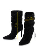 Women's Black Thin Heeled Stone Boots | Derimod Women's Black Thin Heeled Stone Boots | Derimod