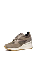 Geox Kadın Vizon Respira Bağcıklı Dolgu Topuklu Deri Sneaker | Derimod Geox Kadın Vizon Respira Bağcıklı Dolgu Topuklu Deri Sneaker | Derimod