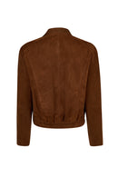 Juliana Woman Brown Short Oversize Suede Jacket | Derimod Juliana Woman Brown Short Oversize Suede Jacket | Derimod