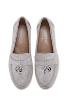 Women's Mink Buckled Suede Leather Comfort Loafer | Derimod Women's Mink Buckled Suede Leather Comfort Loafer | Derimod