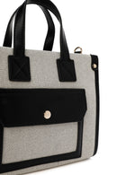 Women's Black Long Strap Fabric Handbag | Derimod Women's Black Long Strap Fabric Handbag | Derimod