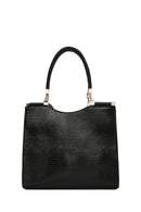 Women's Black Printed Long Strap Shoulder Bag | Derimod Women's Black Printed Long Strap Shoulder Bag | Derimod
