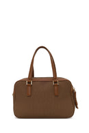 Woman Tan Long Strap Printed Shoulder Bag | Derimod Woman Tan Long Strap Printed Shoulder Bag | Derimod