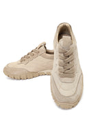 Women's Beige Lace-up Leather Sneaker | Derimod Women's Beige Lace-up Leather Sneaker | Derimod
