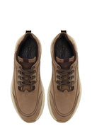 Male Mink Lace-up Thick-soled Nubuck Leather Casual Sneaker | Derimod Male Mink Lace-up Thick-soled Nubuck Leather Casual Sneaker | Derimod