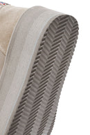 Women's Grey Thick-Soled Fur-Lined Leather Boots | Derimod Women's Grey Thick-Soled Fur-Lined Leather Boots | Derimod