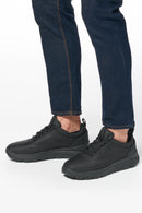 Geox Men's Black Spherica 4x4 Abx B Lace-Up Waterproof Leather Sneaker | Derimod Geox Men's Black Spherica 4x4 Abx B Lace-Up Waterproof Leather Sneaker | Derimod