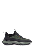 Erkek Yeşil Bağcıklı Nubuk Deri Sneaker | Derimod Erkek Yeşil Bağcıklı Nubuk Deri Sneaker | Derimod