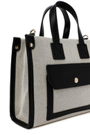 Kadın Siyah Uzun Askılı Kumaş Kol Çantası | Derimod Kadın Siyah Uzun Askılı Kumaş Kol Çantası | Derimod