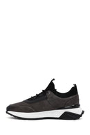 Erkek Gri Bağcıklı Nubuk Deri Casual Sneaker | Derimod Erkek Gri Bağcıklı Nubuk Deri Casual Sneaker | Derimod
