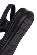 Woman Black Strappy Leather Comfort Sandal | Derimod Woman Black Strappy Leather Comfort Sandal | Derimod