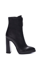 Women's Leather Lace-Up Heeled Boots | Derimod Women's Leather Lace-Up Heeled Boots | Derimod