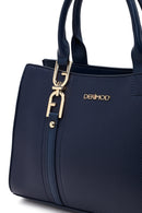 Woman Navy Long-Strap Classic Shoulder Bag | Derimod Woman Navy Long-Strap Classic Shoulder Bag | Derimod
