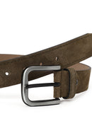 Male Khaki Suede Belt | Derimod Male Khaki Suede Belt | Derimod