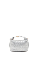 Woman Silver Long-Strap Knitted Shoulder Bag | Derimod Woman Silver Long-Strap Knitted Shoulder Bag | Derimod