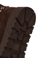 Woman Brown Lace-up Thick-soled Suede Teddy Boots | Derimod Woman Brown Lace-up Thick-soled Suede Teddy Boots | Derimod