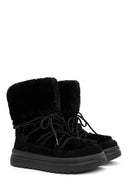 Women's Black Fur Detailed Leather Boots | Derimod Women's Black Fur Detailed Leather Boots | Derimod